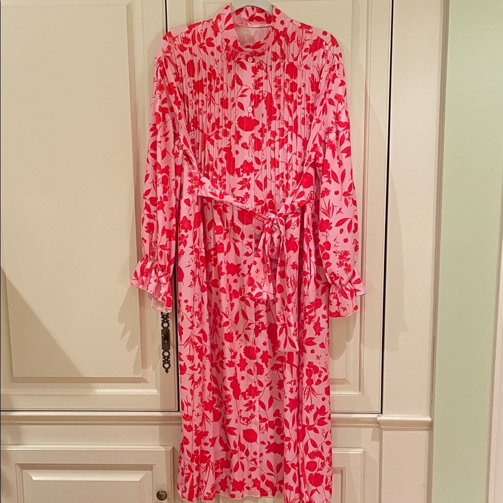 Trendy Boutique Vibrant Pink Floral Long Sleeve Dress